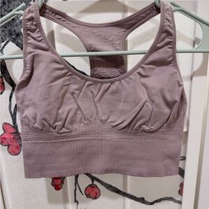Varley seamless compression sports bra lavender mauve racerback